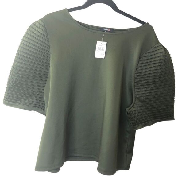 Impulsive Puff Pleated Sleeve Top Sz 3X - Picture 1 of 6
